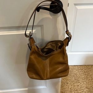 Leather coach bag with wallet